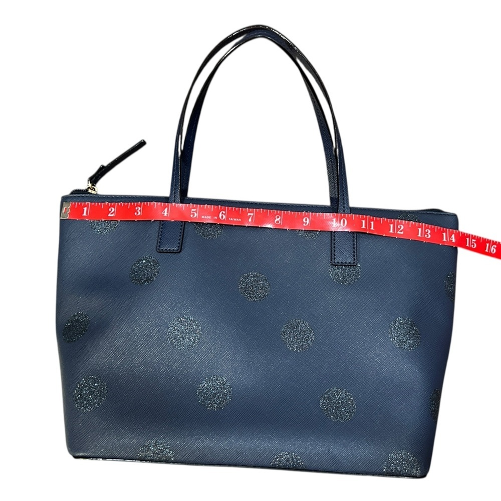 Kate Spade Blue Hani Haven Lane Tote with Sparkle Polka Dots - Picture 3 of 8